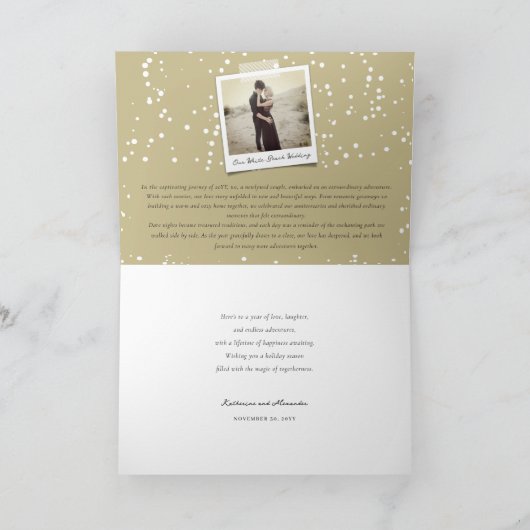 Pop Fizz Clink Stylish Gold Champagne Chic Foto Feestdagen Kaart (Binnen)