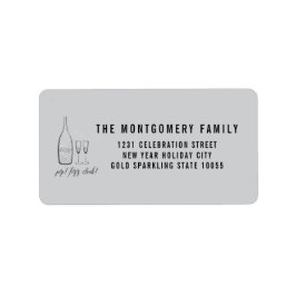 Pop Fizz Clink Stylish Silver Champagne Adres Etiket