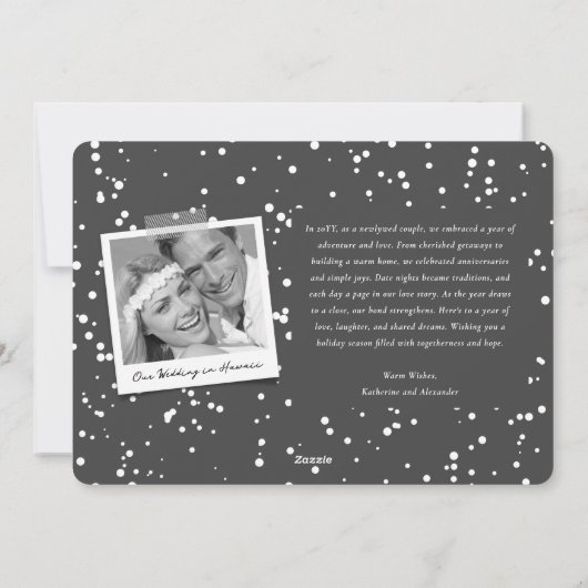 Pop Fizz Clink Stylish Silver Champagne Chic Foto Feestdagenkaart (Achterkant)