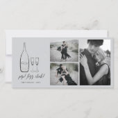 Pop Fizz Clink Stylish Silver Champagne Chic Foto Feestdagenkaart