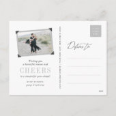 Pop Fizz Clink Stylish Silver Champagne Chic Foto Feestdagenkaart (Achterkant)