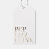 Pop Fizz Clink Trendy Faux Gouden Folie Wijn Label Cadeaulabel (Achterkant)