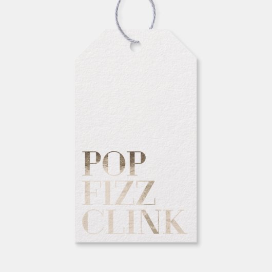 Pop Fizz Clink Trendy Faux Gouden Folie Wijn Label Cadeaulabel (Achterkant)