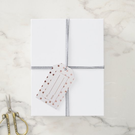 Pop Fizz Clink Trendy Faux Roos Gold Foil Holiday Cadeaulabel (Met Touw)