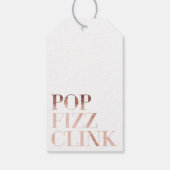 Pop Fizz Clink Trendy Faux Roos Gold Foil Holiday Cadeaulabel (Achterkant)