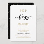 Pop Fizz Clink | uitnodiging voor een feestdag (Voorkant / Achterkant)