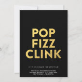 POP FIZZ CLINK! - Uitnodiging voor nieuwe jaren Ev (Voorkant)