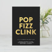 POP FIZZ CLINK! - Uitnodiging voor nieuwe jaren Ev (Staand voorkant)
