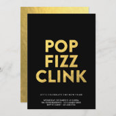 POP FIZZ CLINK! - Uitnodiging voor nieuwe jaren Ev (Voorkant / Achterkant)