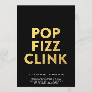 POP FIZZ CLINK! - Uitnodiging voor nieuwe jaren Ev