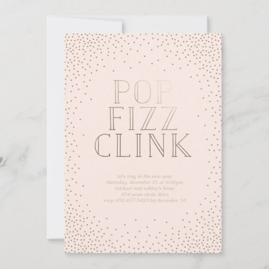 POP FIZZ CLINK vakantiepartijuitnodiging Kaart (Voorkant)