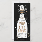 Pop Fizz Clink van de Eve Party Gold Champagne Kaart (Voorkant)