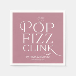 Pop Fizz Clink Verloving Feest Stof Roze Servet