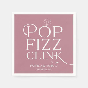 Pop Fizz Clink Verloving Feest Stof Roze Servet