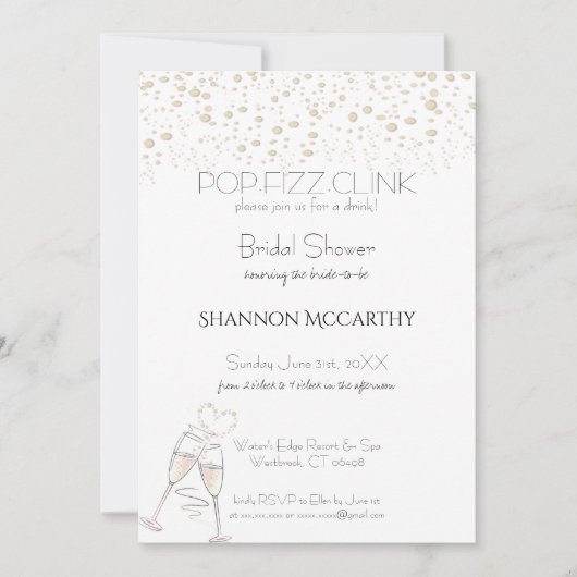 Pop Fizz Clink Vrijgezellenfeest Uitnodiging (Voorkant)