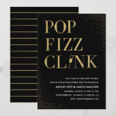 Pop Fizz Clink Wedding Verloving Uitnodiging (Voorkant / Achterkant)