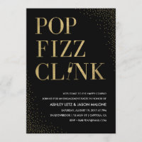 Pop Fizz Clink Wedding Verloving Uitnodiging