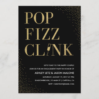 Pop Fizz Clink Wedding Verloving Uitnodiging