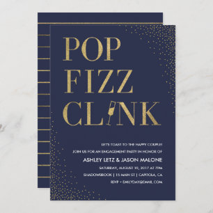 Pop Fizz Clink Wedding Verloving Uitnodiging