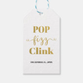 POP FIZZ CLINK White & Gold Gift Label Cadeaulabel (Voorkant)
