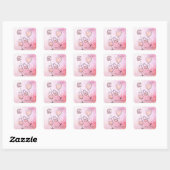 Pop Fizz Clink Wijn Glas Champagne Feestviering Vierkante Sticker (Vel)