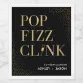 Pop Fizz Clink Wijn Mousserende Wijn Prosecco Labe Etiket (Enkel label)