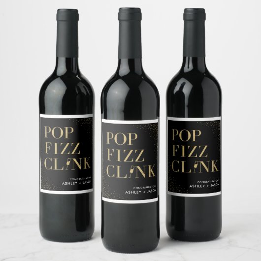 Pop Fizz Clink Wijn Mousserende Wijn Prosecco Labe Wijn Etiket (Flessen)
