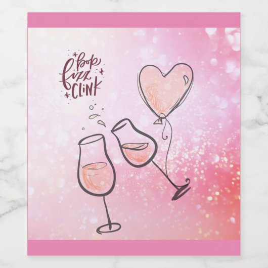 Pop Fizz Clink Wijnglas Mousserende Wijn Celebrati Wijn Etiket (Enkel label)