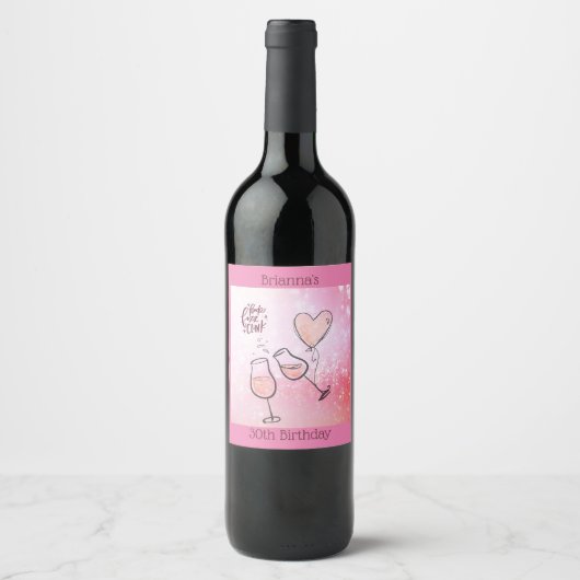 Pop Fizz Clink Wijnglas Mousserende Wijn Custom Etiket (Voorkant)