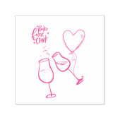 Pop Fizz Clink Wine Glass Heart Balloon Zelfinktende Stempel (Design)
