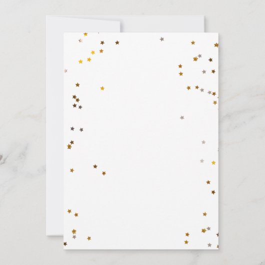 Pop Fizz Clink Wit Goud Confetti Oud en Nieuw Kaart (Achterkant)