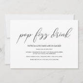 Pop Fizz-drank Minimalistische Verloving Feest Kaart (Voorkant)