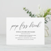 Pop Fizz-drank Minimalistische Verloving Feest Kaart (Staand voorkant)