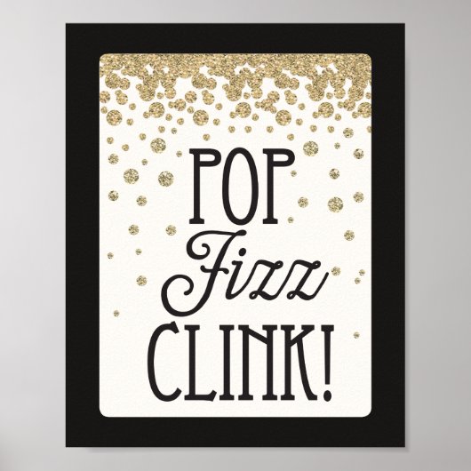 Pop Fizz-link New Years Eve Party Decoration Sign Poster (Voorkant)