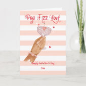 Pop Fizz Love Cocktail Cheer Happy Galentine's Day Feestdagen Kaart (Voorkant)