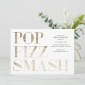 Pop Fizz Smash Nepgoud Folie Nieuwjaar Kaart (Staand voorkant)