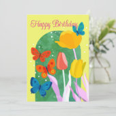 POP flower card -tulip-  Kaart (Staand voorkant)