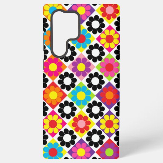 Pop Flower Power Vierkanten Samsung Galaxy Hoesje (Achterkant)