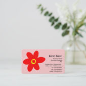 Pop Flower - Roze (FFCCCC) Visitekaartje (Staand voorkant)