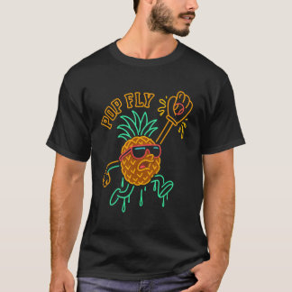 Pop Fly Ananas – Grappige Baseball Cartoon T-shirt