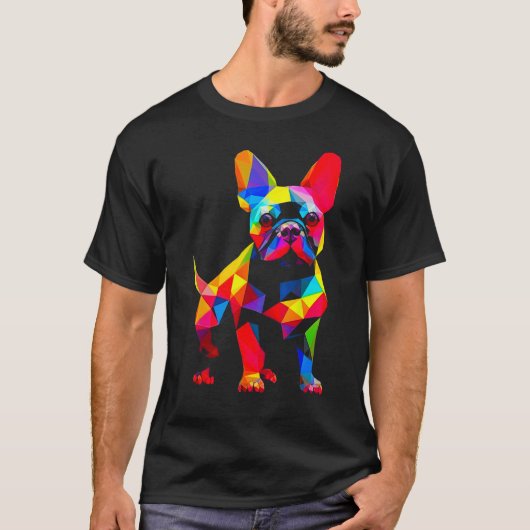 Pop Frans Bull Dog Cubisme T-shirt (Voorkant)