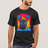 Pop Franse Bull Dog Sunset T-shirt (Voorkant)