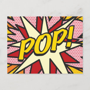 POP Fun Retro Comic Book Pop Art Aankondigingskaart