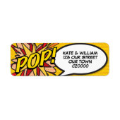 POP Fun Retro Comic Book Pop Art-adres Etiket (Voorkant)