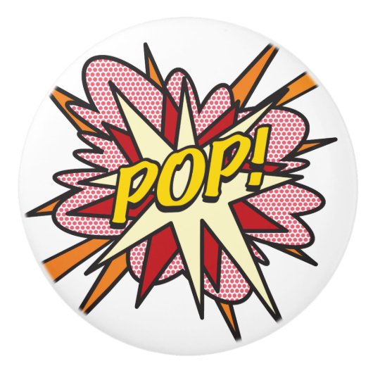 POP Fun Retro Comic Book Pop Art Keramische Knop (Voorkant)