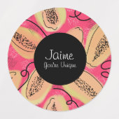 Pop Funk Papayas Food Lunch Box Labels (Design 2)