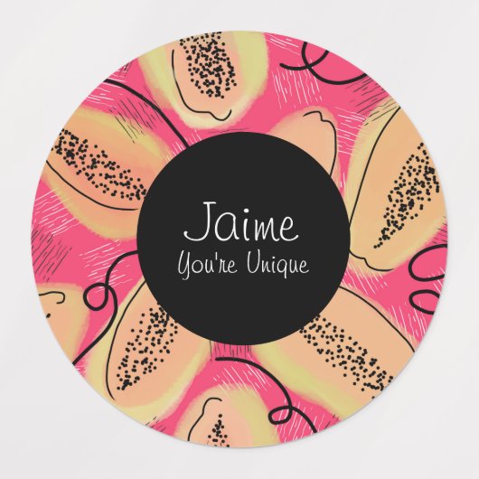 Pop Funk Papayas Food Lunch Box Labels (Design 2)