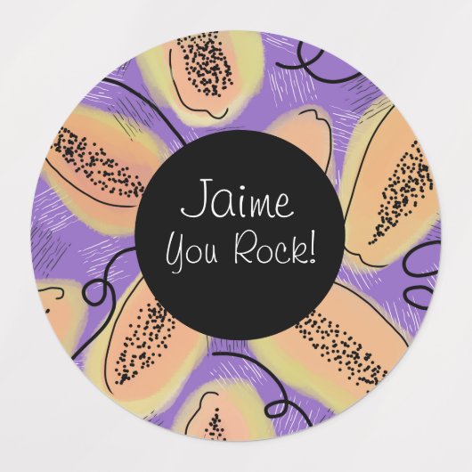 Pop Funk Papayas Food Lunch Box Labels (Design 1)