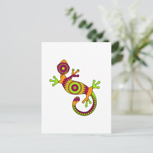 pop gecko briefkaart (Staand voorkant)