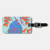 Pop-gekleurde vis bagagelabel (Voorkant horizontaal)